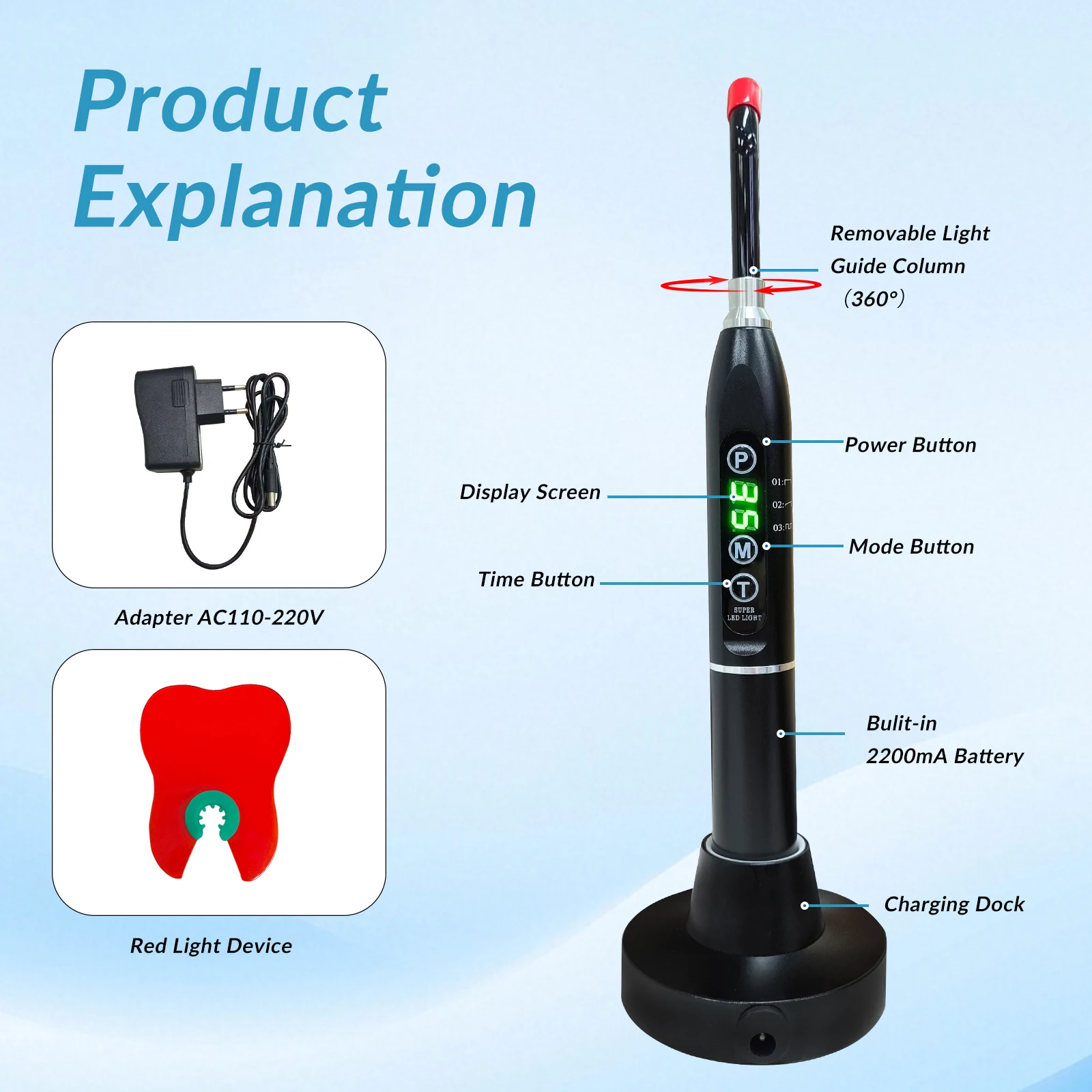 Frovab Cold Sore Canker Lip Oral Physiotherapy Wand Handheld Red Infrared Light Therapy Device 660nm 850nm Body Pain Relief - Image 5