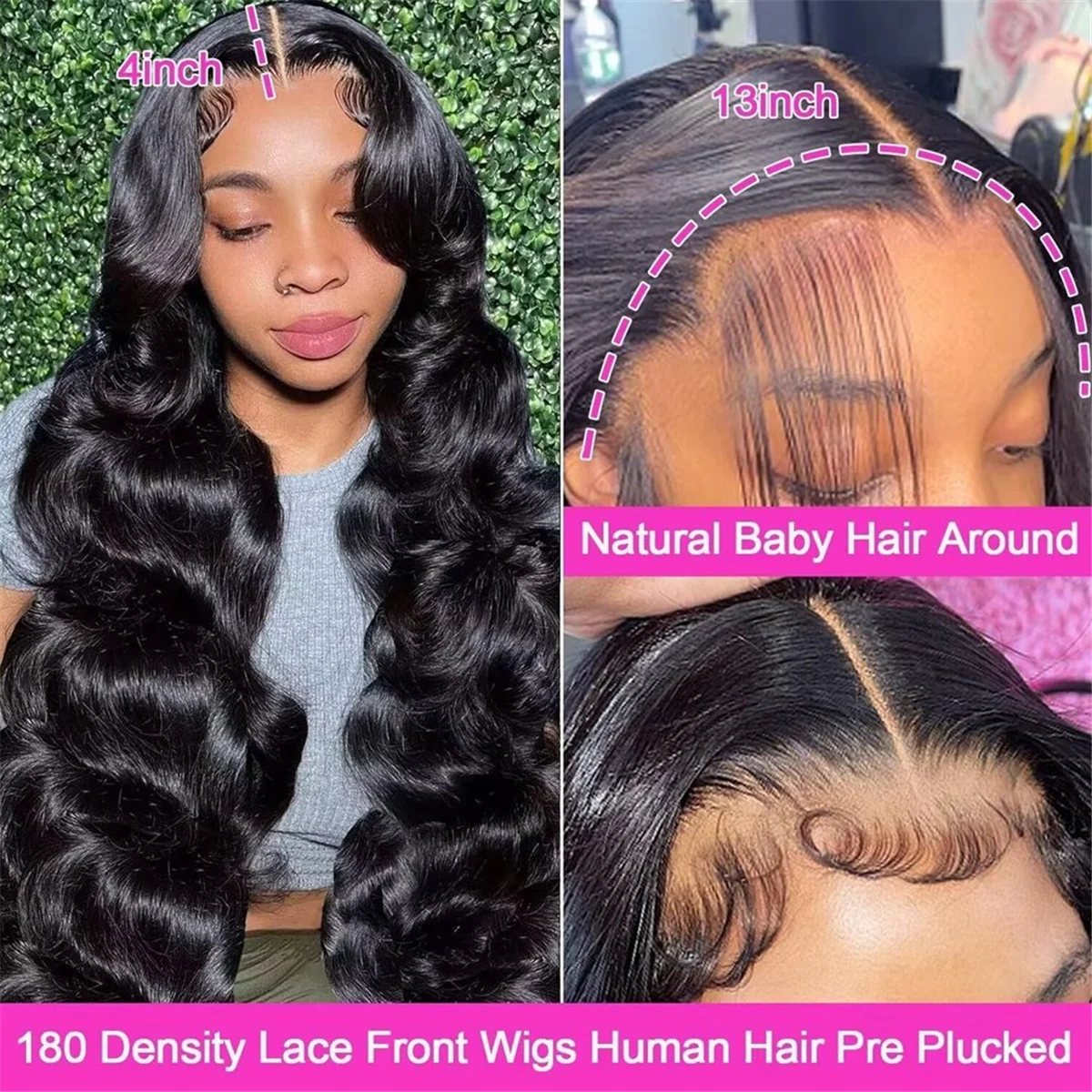 26 Inch Body Wave Lace Front Wigs Wigs Pre Plucked with Baby Hair Glueless Wigs