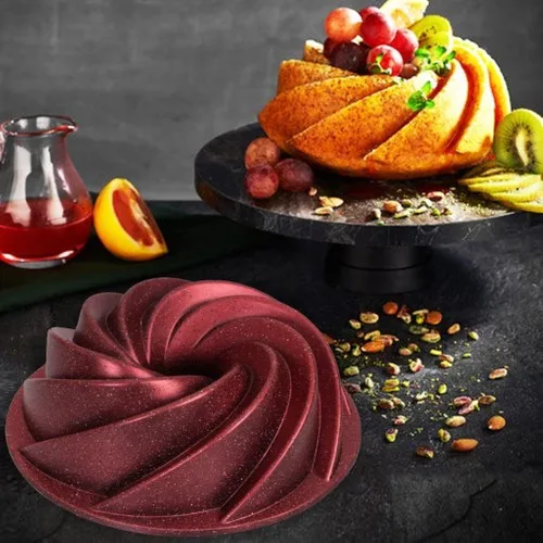 Strawberry Home Big size Burgundy Wind Vane Aluminum Casting Cake Mold 26 cm