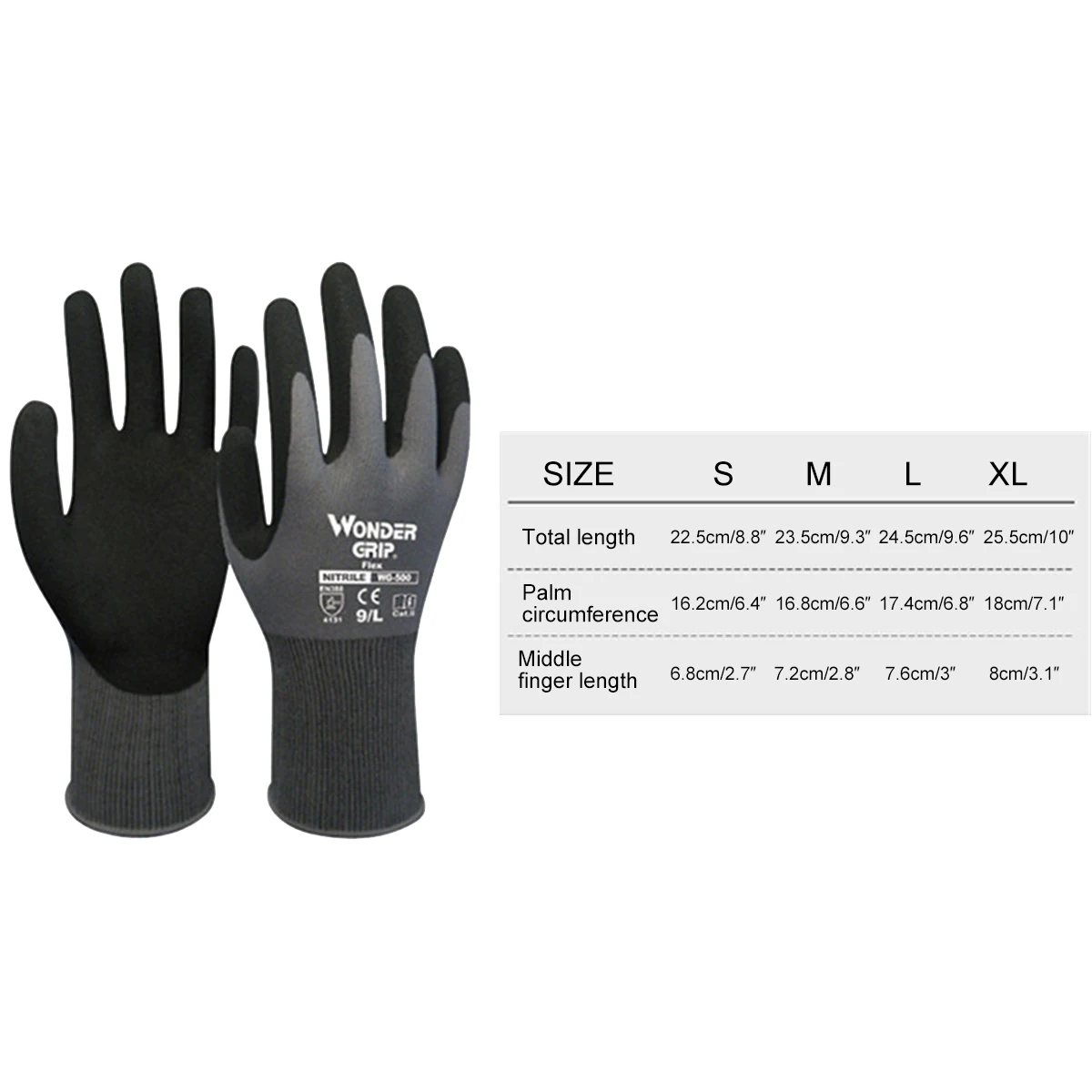 Wonder Grip Work Gloves For Nylon Spandex Nitrile Coated Anti-skid Working Gloves- Dexterity Series