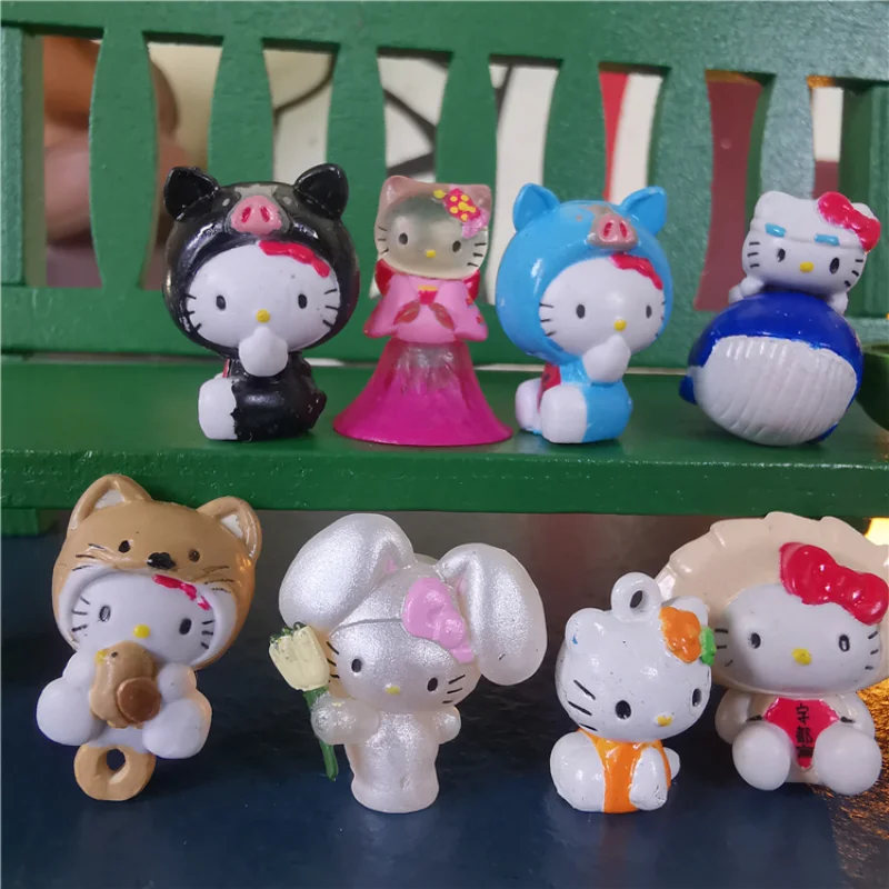 100 Kinds Sanrio Anime Figures Hello Kitty Collect Ornaments Cartoon Characters Kawaii KT Cat Doll Model Toys Kids Gifts