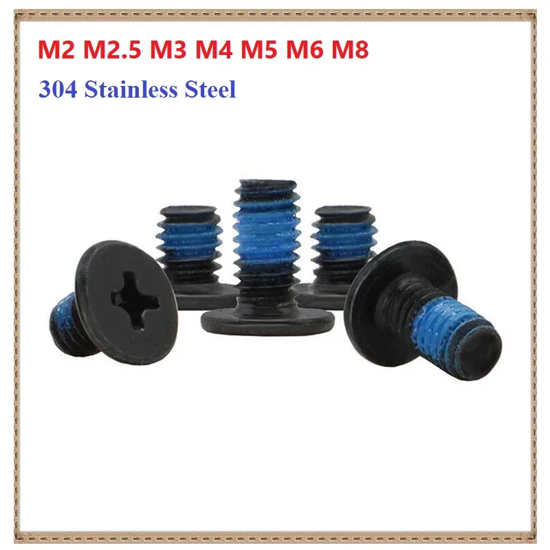M2 M2.5 M3 M4 M5 M6 M8 CM Screws Black Laptop Dispense Flat Head Screws