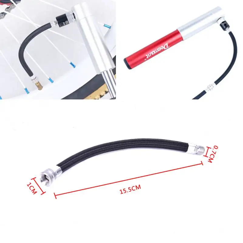 2024 1Pc Hot Bicycle Pump Extension Hose Tube Pipe Cord Portable Bike Pumping Service Parts