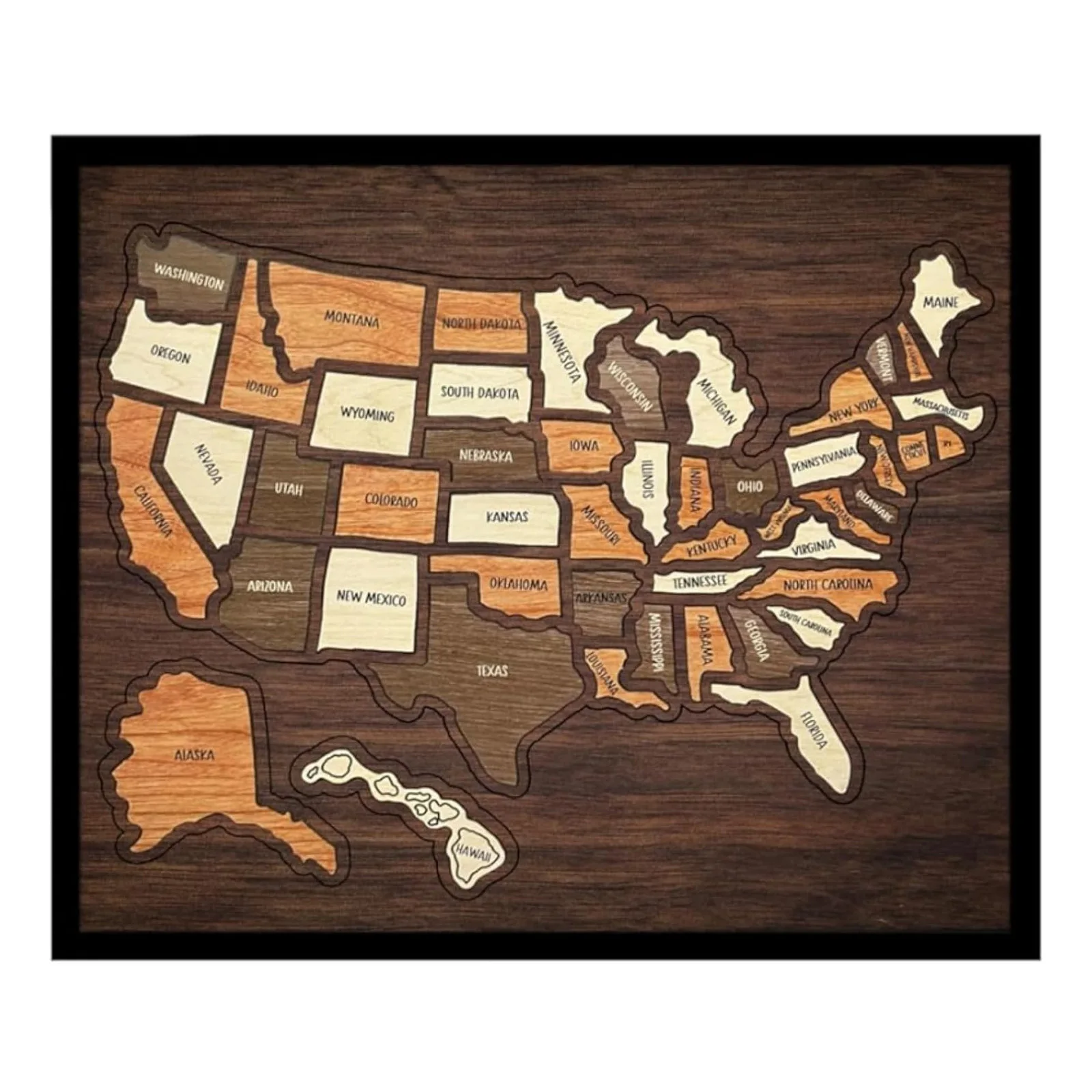 USA Travel Map, Wooden USA Map Puzzle, Perfect Wooden USA Wall Art