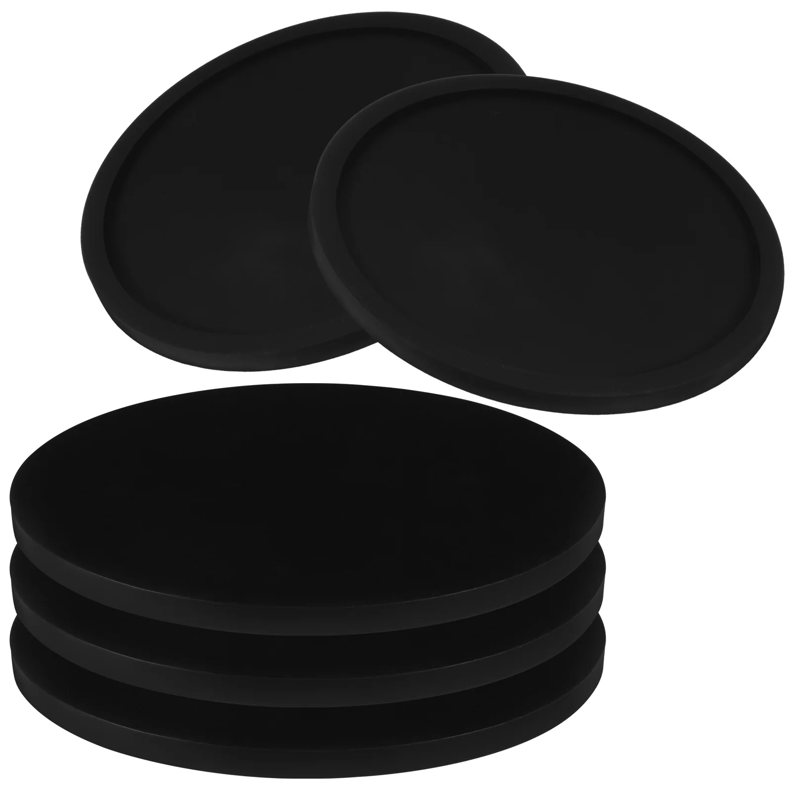 

5 Pcs Silicone Cup Coasters Heat Resistant 40 to 230 Celsius Black Drink Coasters for Table Home Decor Bars Restaurants Food