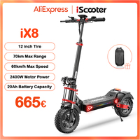 iScooter iX8 12 inch Electric Scooter 2400W Dual Motor Off Road Scooter 20Ah 60km/h Scooters 70km Max Range Foldable Scooters