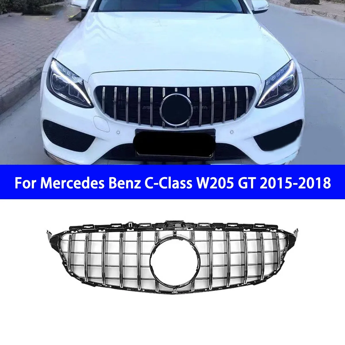 

Suitable for Replacing The Original Mercedes Benz C-Class W205 GT 2015-2018 Grille ABS