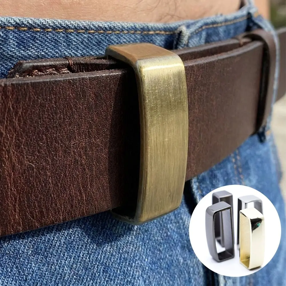 Universal Cow Genuine Leather Men's Belt Ring DIY Delicate Belt Link Loop Belt Tail Fixed Ring Belt Accessories