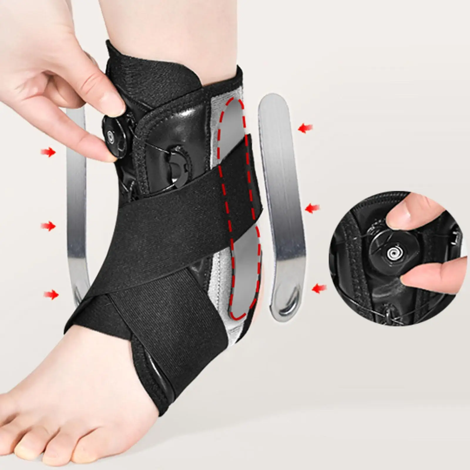 Ankle Brace Support Stabilizer Ankle Wrap Sports Protection Ankle Stabilizer M and Aluminum Board