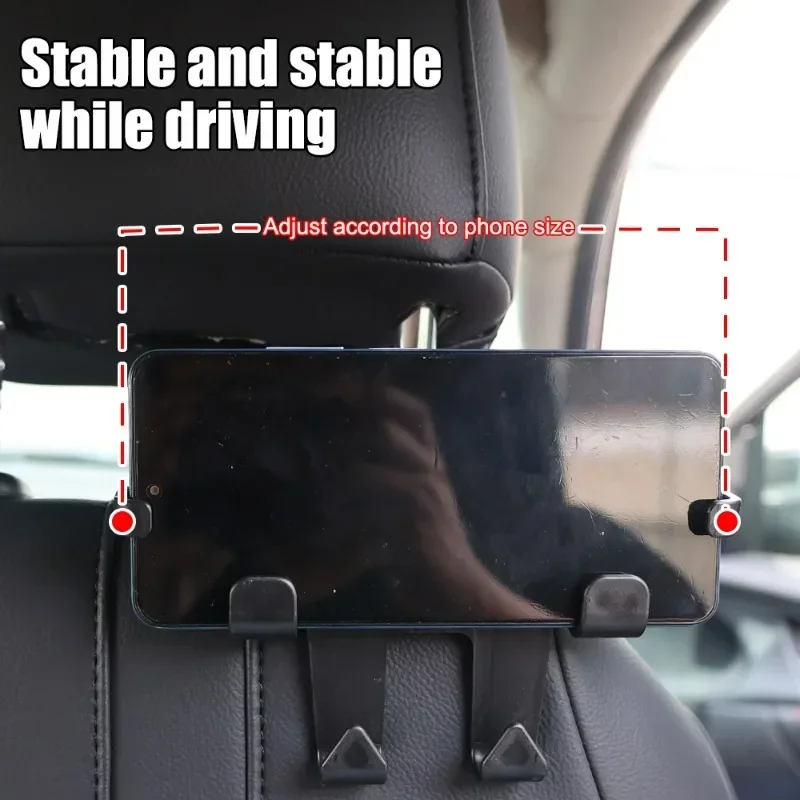 Multifunctional Car Headrest Hook Universal Car Rear Seat Back Hidden Storage Holder Adjustable Height Car Interior Accessories