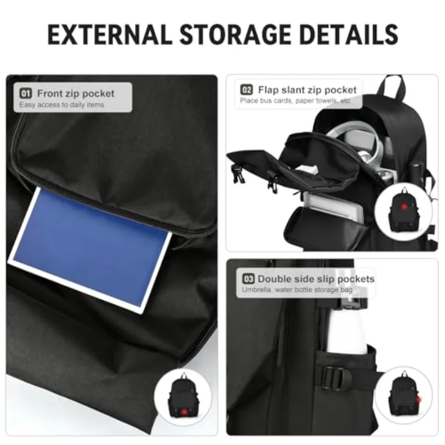 Casual Daypack upgraded version College Laptop Backpack for Men Women Water Resistant Lightweight School Bag Travel Rucksack fo view 5
