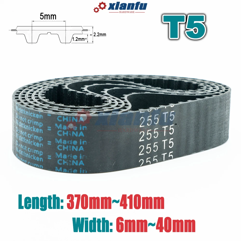 

Тип T5 Ремень ГРМ Резиновая Закрытая Петля Периметр 370 375 380 385 390 395 400 405 410 мм Ширина 6 ~ 40 мм Ремень привода с ЧПУ