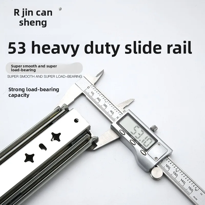 Heavy Duty Three Section Drawer Slides Cold Rolled Steel Full Extension Removable Rails Furniture Equipment Rv Storage Drawers