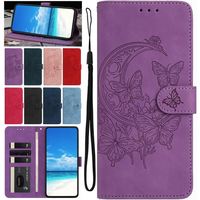 Butterfly Flower Case For Motorola Moto E13 E40 E32S E15 E20 E22 E30 E7 Plus Edge 60 50 Pro 40 Simple Color Wallet Fundas #PMA