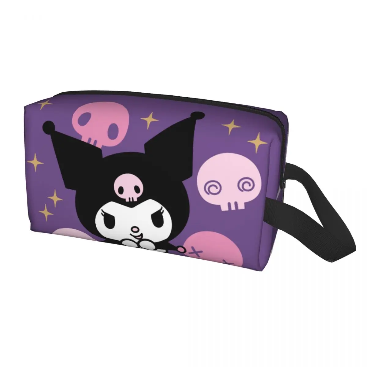 Custom Travel Cartoon Kuromi Skull Toiletry Bag Cute Rabbit Anime Makeup Cosmetic Organizer Women Beauty Storage Dopp Kit Box