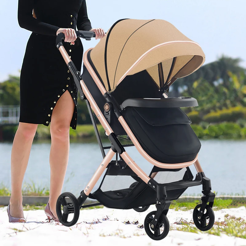 Baby Stroller Travel Baby Carriage Folding Pram Luxury Aluminum High Landscape Newborn Cart For 0-3years old