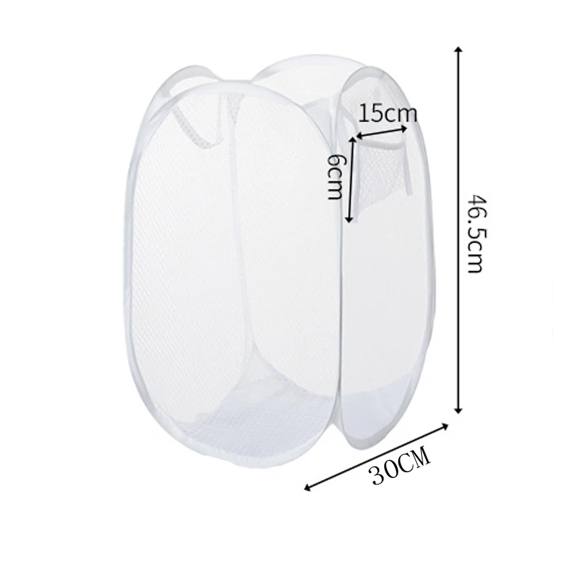 Dirty Clothes Basket Large Capacity Mesh Laundry Basket Ventilated Foldable Easy Storage Portable Bathroom Clothes Organizer Bag - view 5