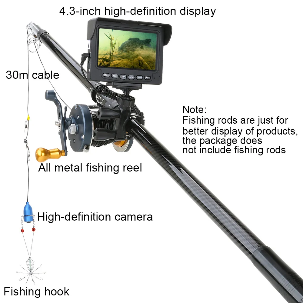 4.3-inch high-definition full set of visual anchor fishing rod, underwater camera, muddy water night vision fishing artifact