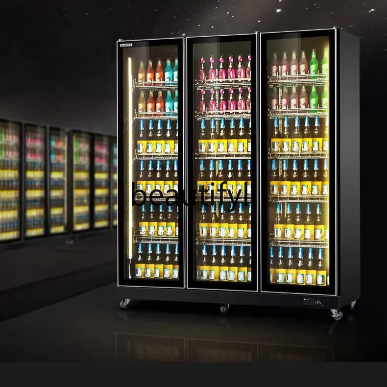 

Air-cooled Frost-free Full-screen Display Cabinet Commercial Single Door Refrigerated Beverage Beer Cabinet