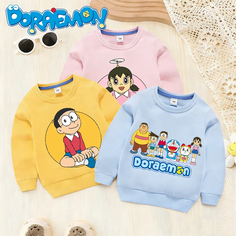 

Толстовка Doraemon: Теплая уличная одежда для весны и осени, модные топы, пуловеры Nobi Nobita, подарки