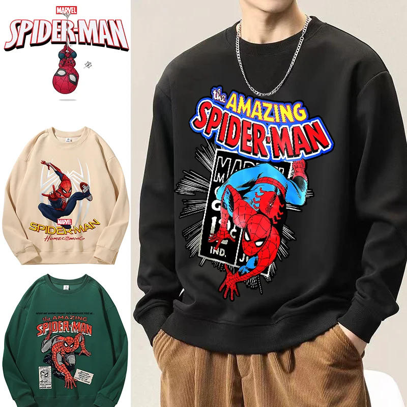 Spidermans Cotton Sweatshirt Marvels Men Clothing Women Movie Character Pattern Print Sweatshirts Warm Comfortable Party Gifts