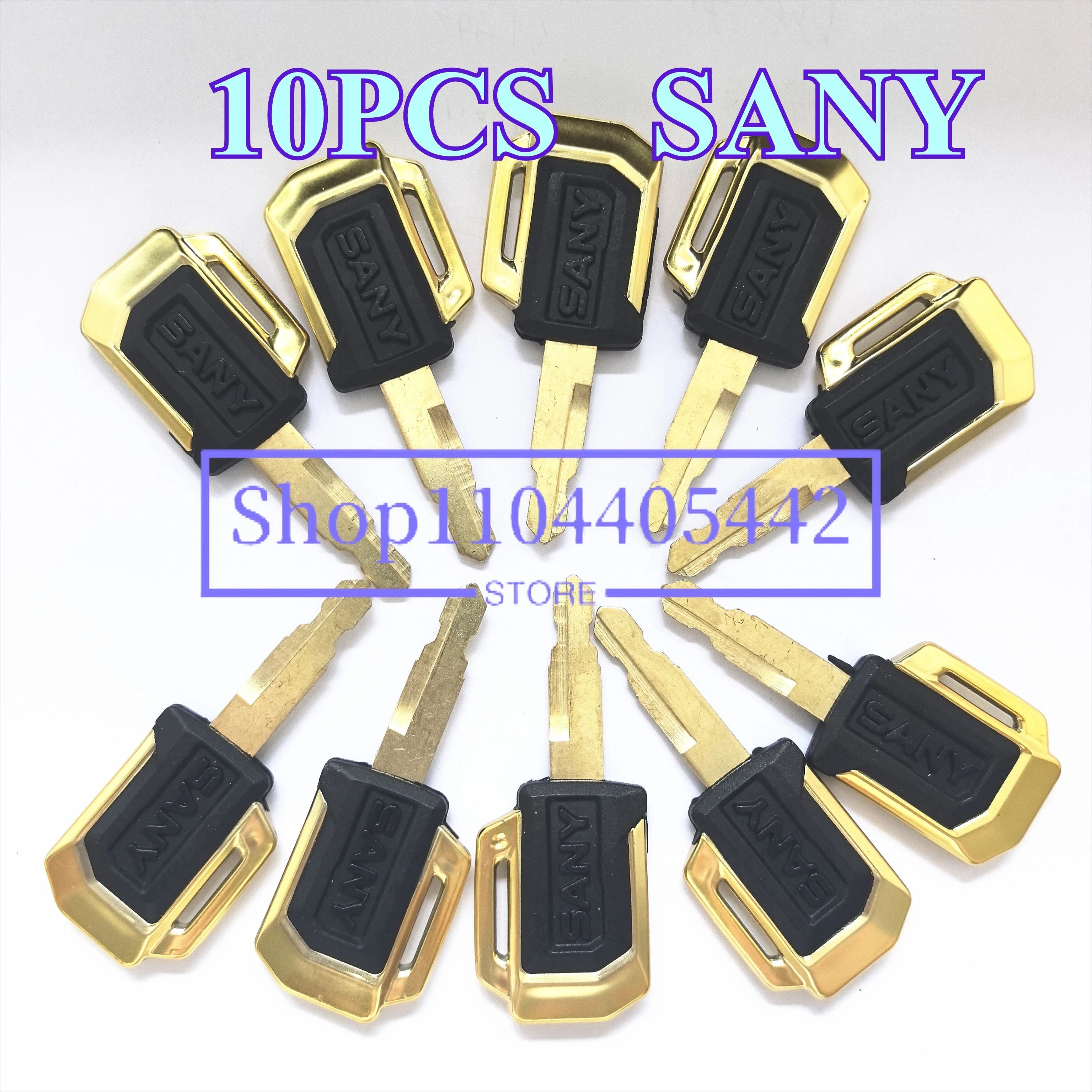 10 PCS Sany Key For 55 60 75 135 215 Excavator Original New Tuhao Gold Ignition Key