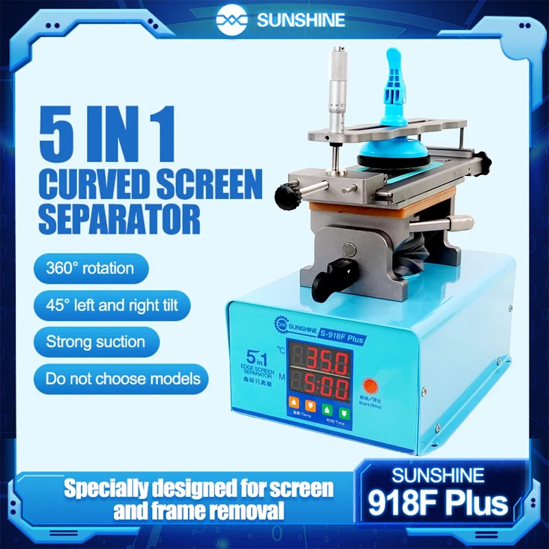 

SUNSHINE S-918F PLUS 5 in 1 360 Degree Rotary Separator Curved Screen Separation Multifunctional Screen Heating Removal Tool