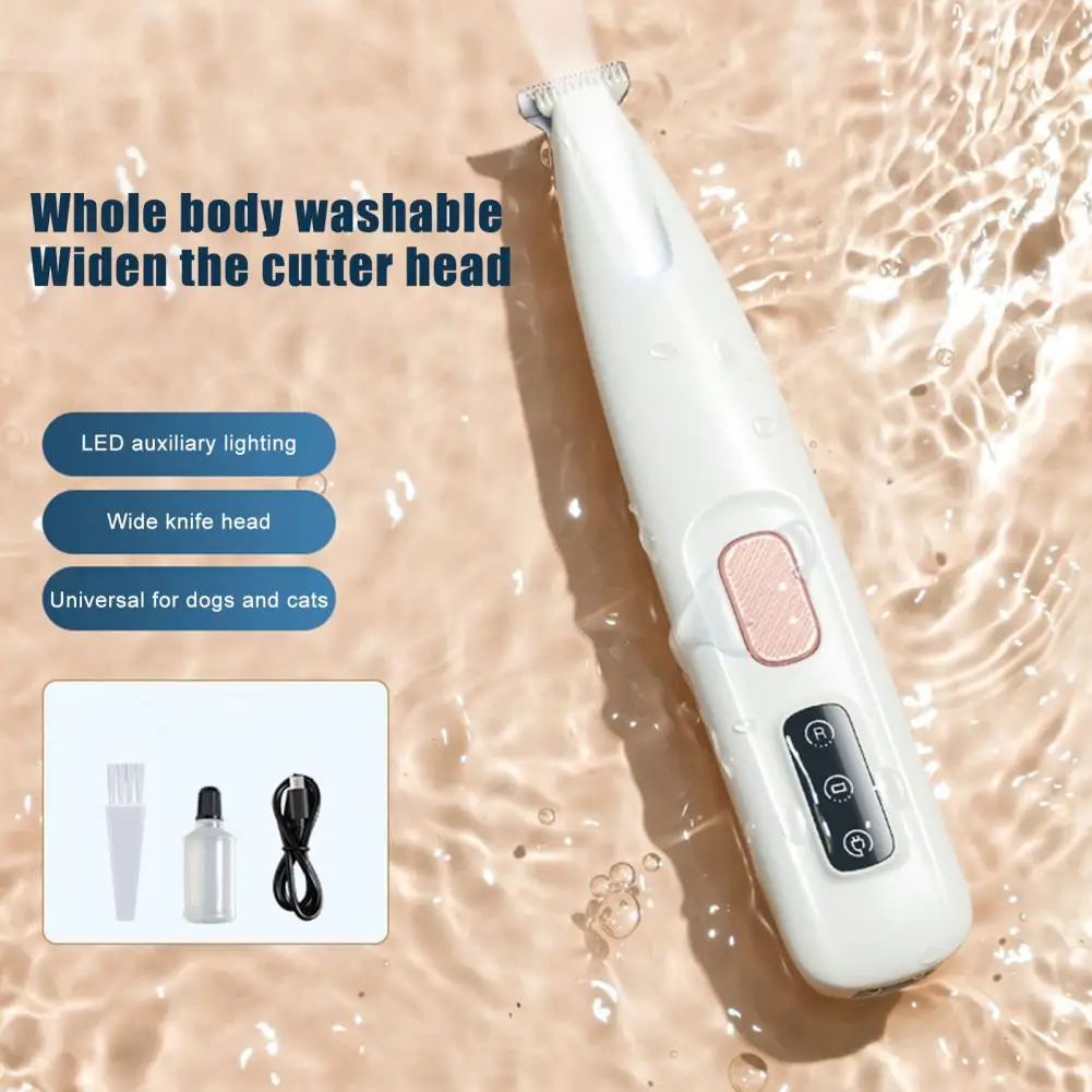 

Dog Paw Trimmer With LED Light 3-in-1 Electric Dog Hair Grooming Clipper Low Noise Cordless Rechargeable For Paws Ears Face Rump