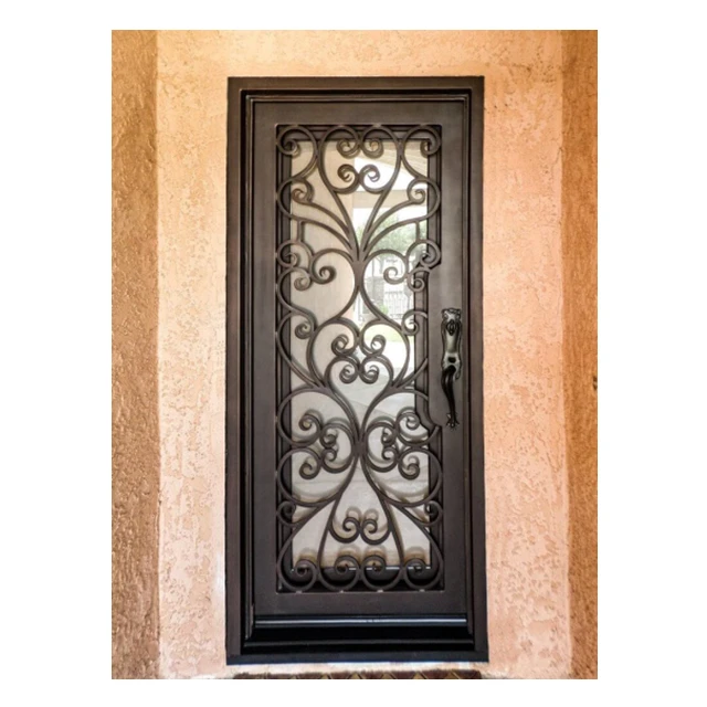 

High Quality Factory Wholesale Cast Iron Door Simple Iron Door Design Wrought Iron Door