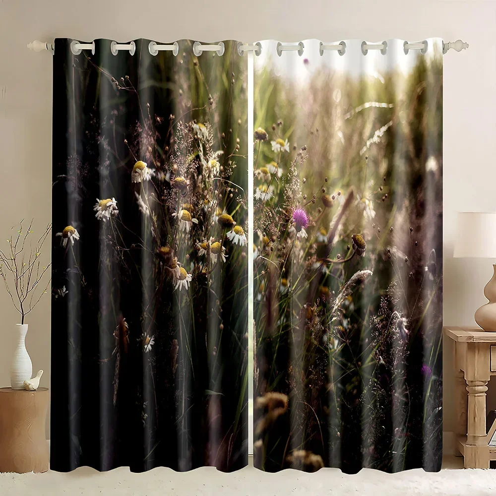 Dandelion Blackout Curtains,3D Flying Dandelions Pattern Blackout Curtains,Bedroom Living Room Kids Room Decorative Curtain
