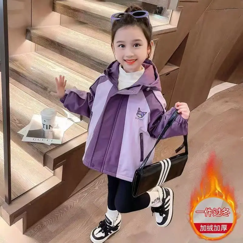 الفتيات الاطفال معطف الشتاء 2025 الكرتون Kuromi جاكيت من الصوف الأطفال الشتاء مبطن سميكة سترة قطن الأطفال القمم الدافئة #6