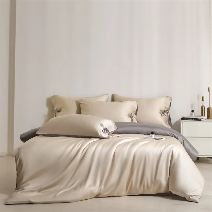 100% Viscose Derived from Bamboo Bedding Set with Duvet Cover Bed Sheet Pillowcase Silky Soft Comforter Cover Bedsheet Bed Linen