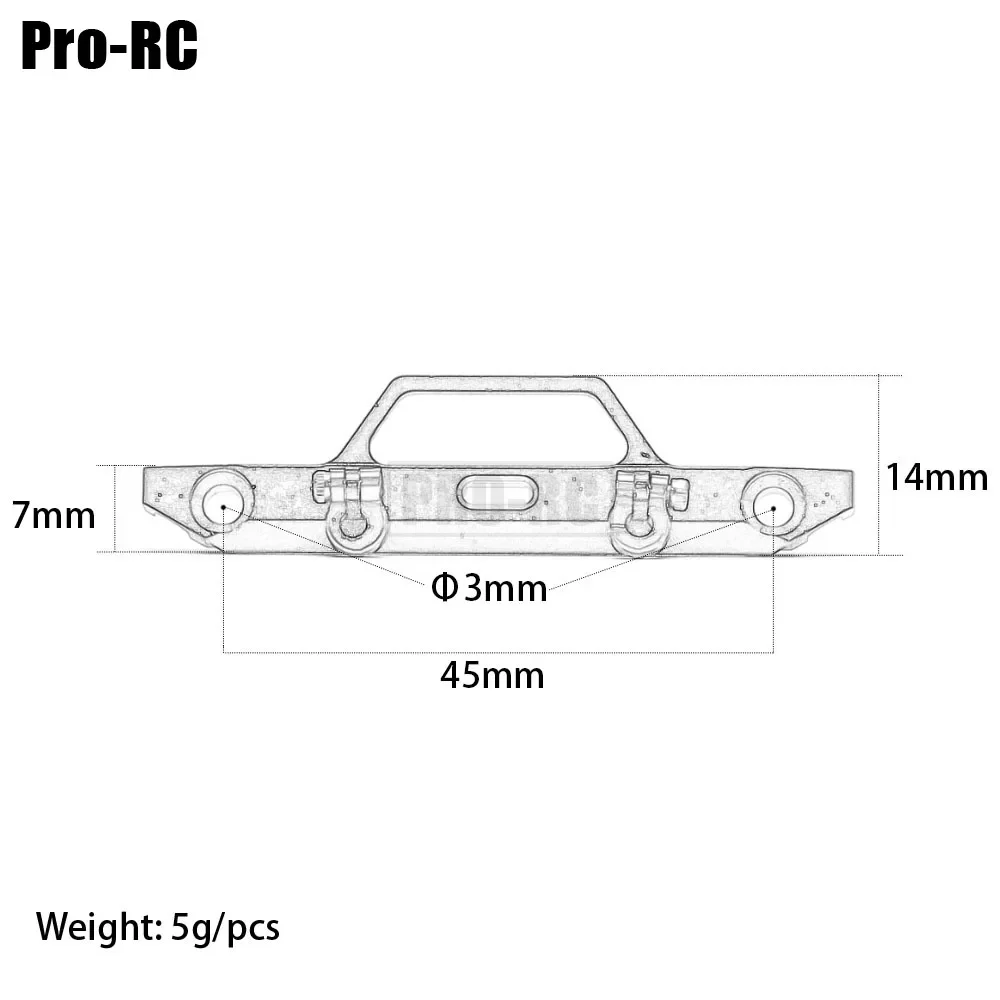 1 Buah Bumper Depan & Perangkat Keras Pemasangan Aloi Aluminium untuk Mobil RC 1/24 Axial SCX24 1967 Chevrolet 90081 4WD-RTR Suku Cadang Peningkatan