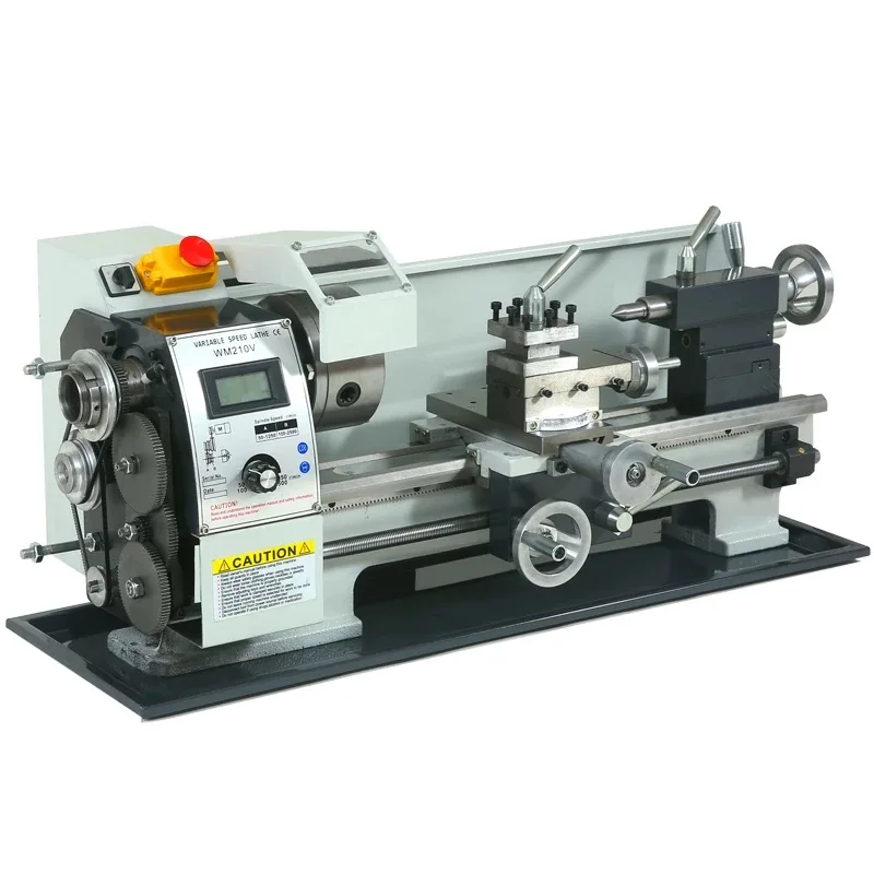 Small Manual Gear Head Mini Metal Lathe Variable Speed Horizontal Bench Lathe Machine Household Use Metal Cutting Turning