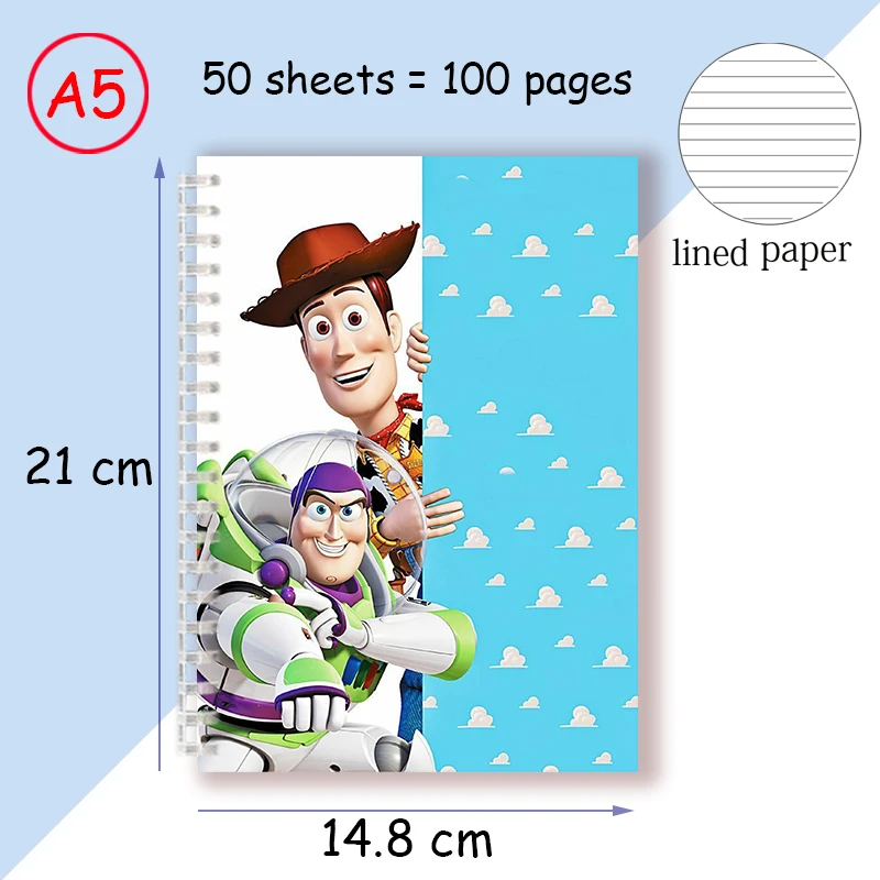 Imagem -06 - Espiral Notebook Brinquedo História Falando Woody Buzz Jessie Rex Disney Histórias Figuras Personagens Anime Coleção Estatueta Crianças Presente a5