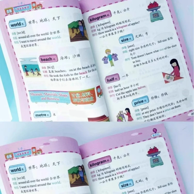 طريقة التذكرة السريعة للكلمات الإنجليزية في المدارس الابتدائية + دليل الدواسة + المعرفة باللغة الإنجليزية الأساسية