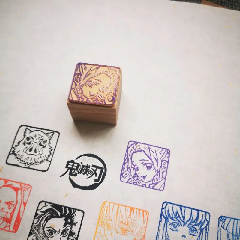 デーモンスレイヤー竈門炭治郎禰豆子我妻善逸冴夕トミオカスタンプクリエイティブアニメ Q バージョン漫画プリント木製スタンプギフト