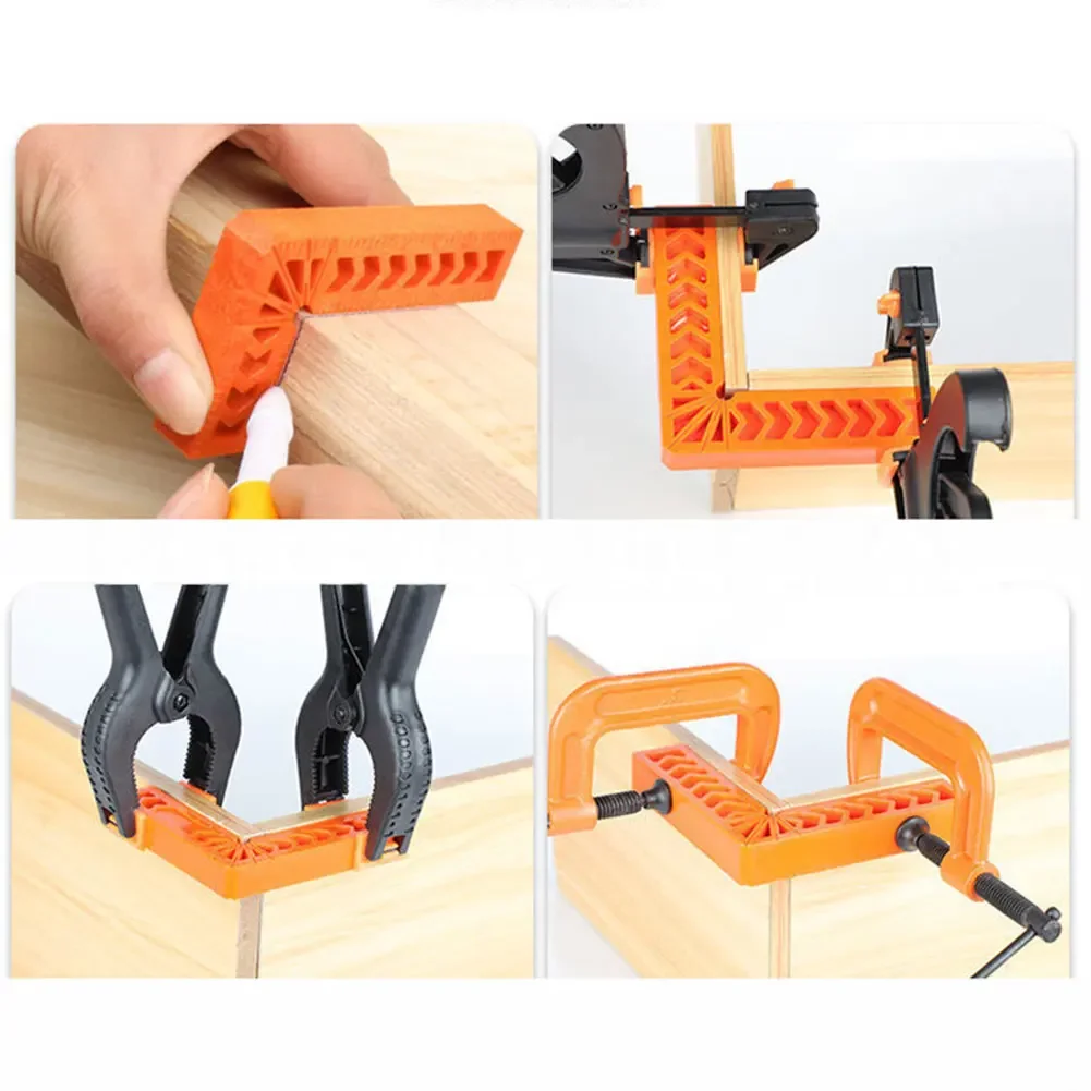 4PC 90 Degree Positioning Squares For Woodworking Clamping Support In Furniture Cabinet Drawer And Picture Frame Construction