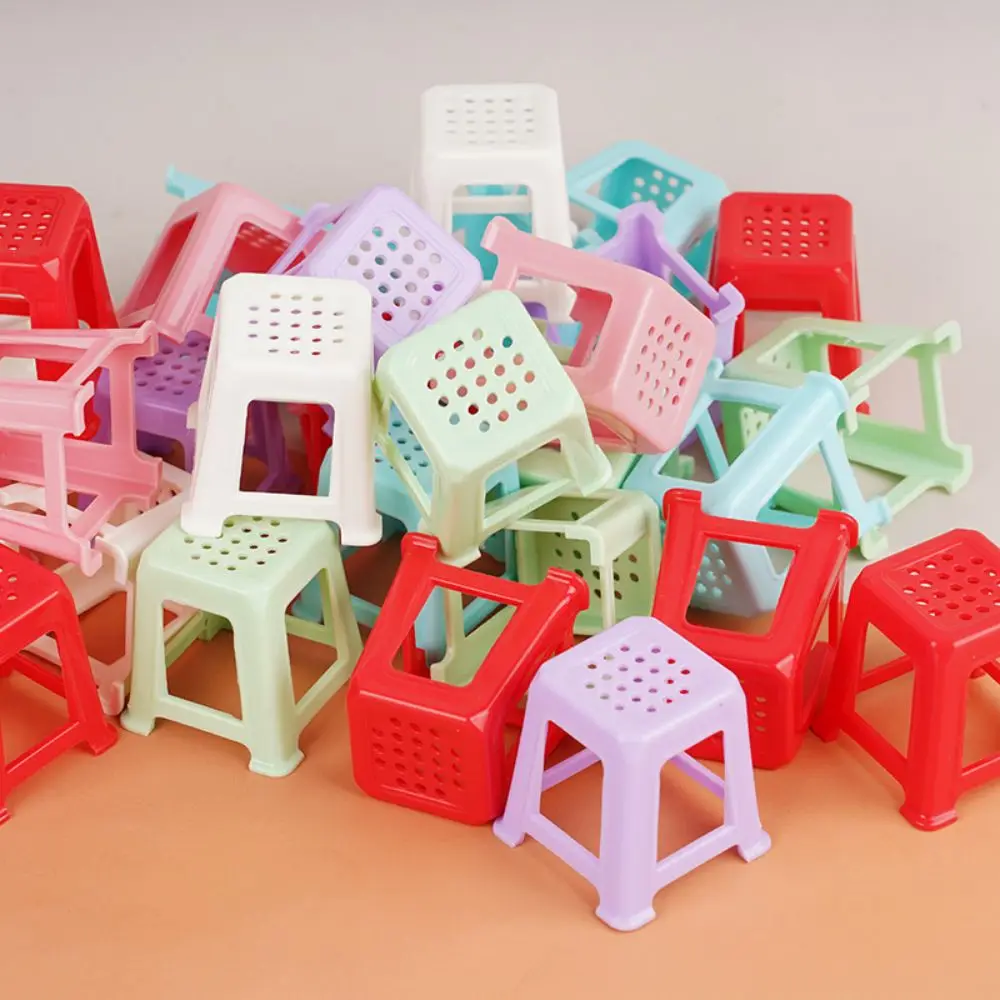 1/12 Miniature Chinese Mahjong Table Set Dollhouse Accessories 4Pcs Chair Doll House Pretend Toy Micro Furniture For Girl Gift