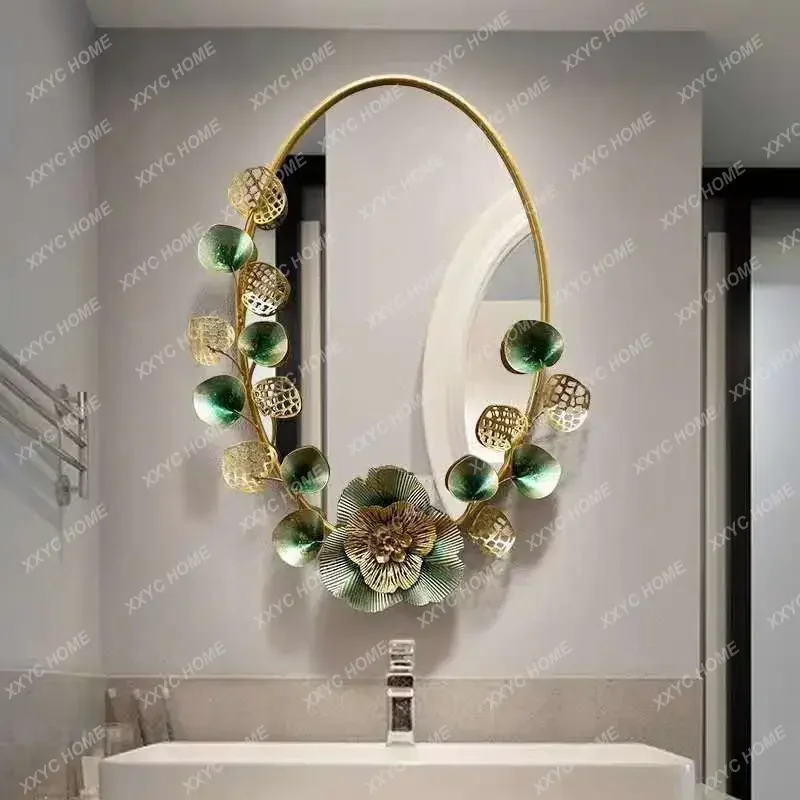 XX Light Luxury Iron Art Wall Mirror Decorative Background Wall Hanging  Metal Decor For Bedroom