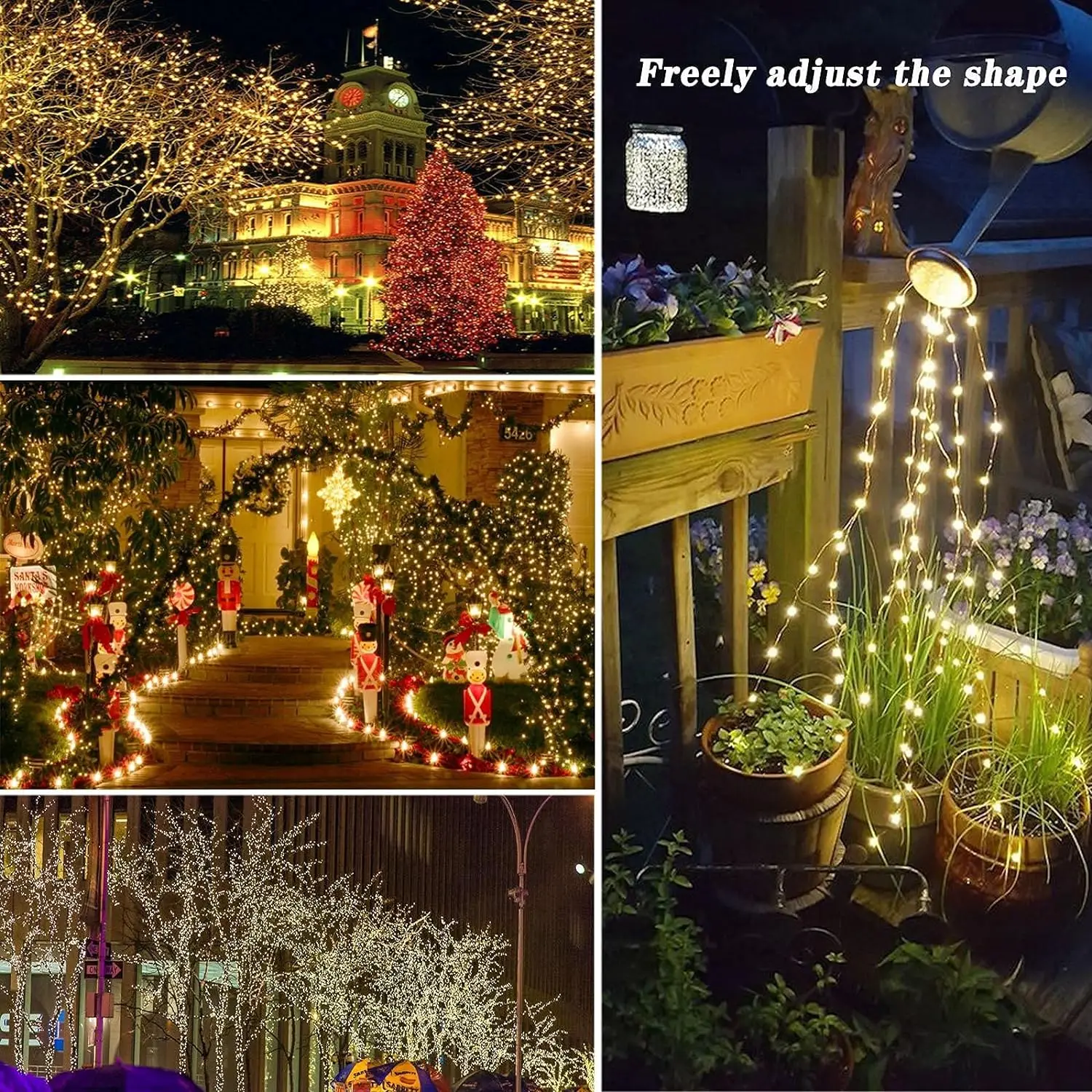 4Pack Each 40FT 100 LED Solar String Lights, Solar Fairy Lights Outdoor Waterproof with 8 Modes, Solar Christmas Twinkle Lights