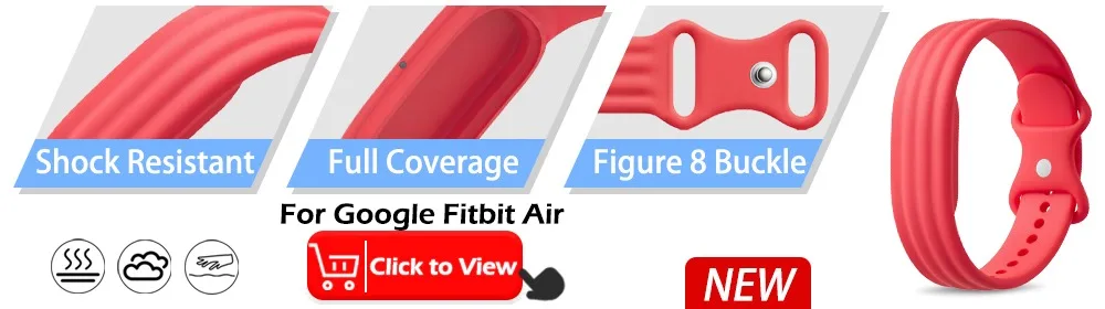 1–2 Stück Nylonband für Google Fitbit Air Strap Biceps Strap Fitness Tracker Ersatzband, verstellbar für Google Fitbit Air Band – Detail 3