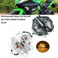 Indicador de señal de giro LED frontal para KAWASAKI NINJA 250 300 400 650 1000/SX ZX6R Z1000SX accesorios de motocicleta luz intermitente
