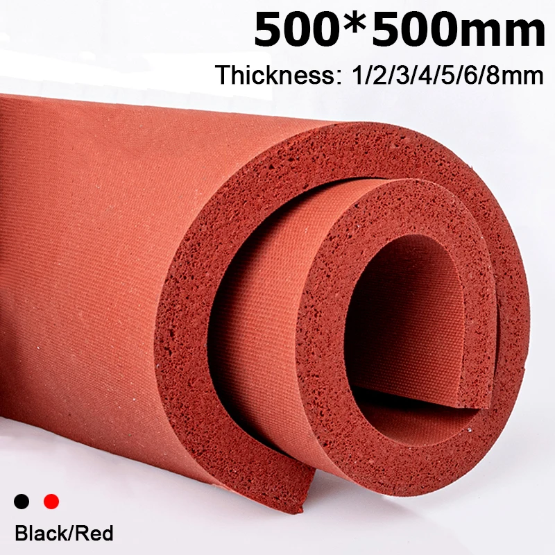 Red 500*500mm Silicone Foam Mat Thickness 1/2/3/4/5/6/8mm Pressing Mat Laminating Machine Silicone Pad Sponge Foam Board