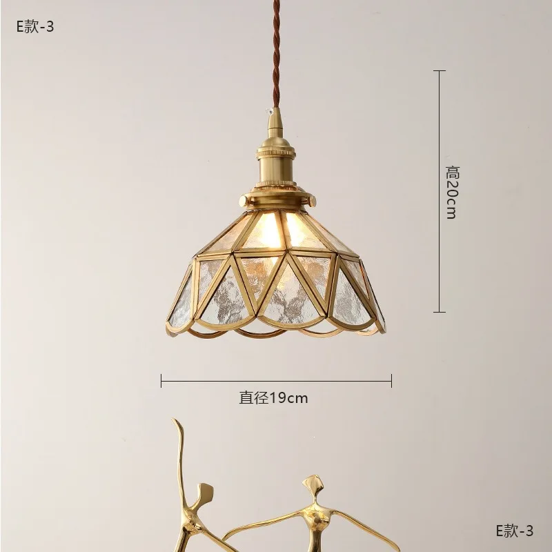 Japanese-style retro brass small chandelier Nordic nostalgic homestay bay window bedroom bedside aisle light