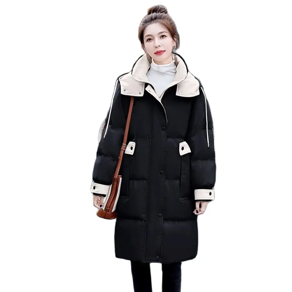 

Purple Eiderdown Cotton-padded Jacket Female Winter Explosion In Cotton-padded Jacket European And American Fashion Hooded Coat