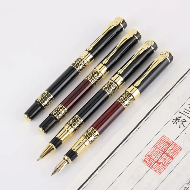 Pluma Estilográfica Clásica de Escritura Suave con Textura Granulada, Pluma para Caligrafía y Firma, Regalo de Papelería para Oficina, Escuela y Estudiantes