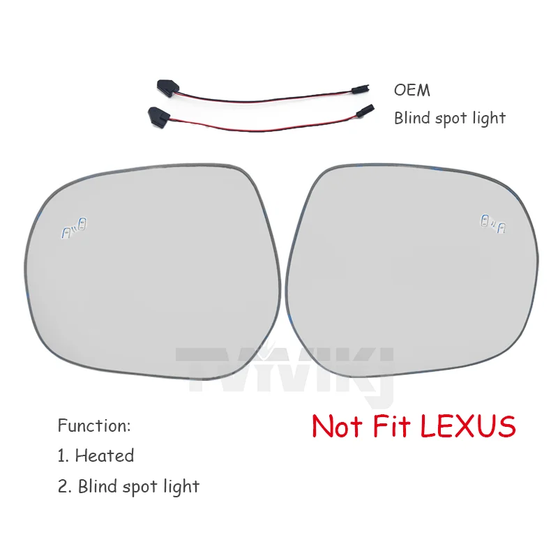 1 pair Side Rearview Mirror Blue Glass Lens Blind Spot light detection For Toyota LAND CRUISER PRADO For LEXUS GX460 Anti Glare