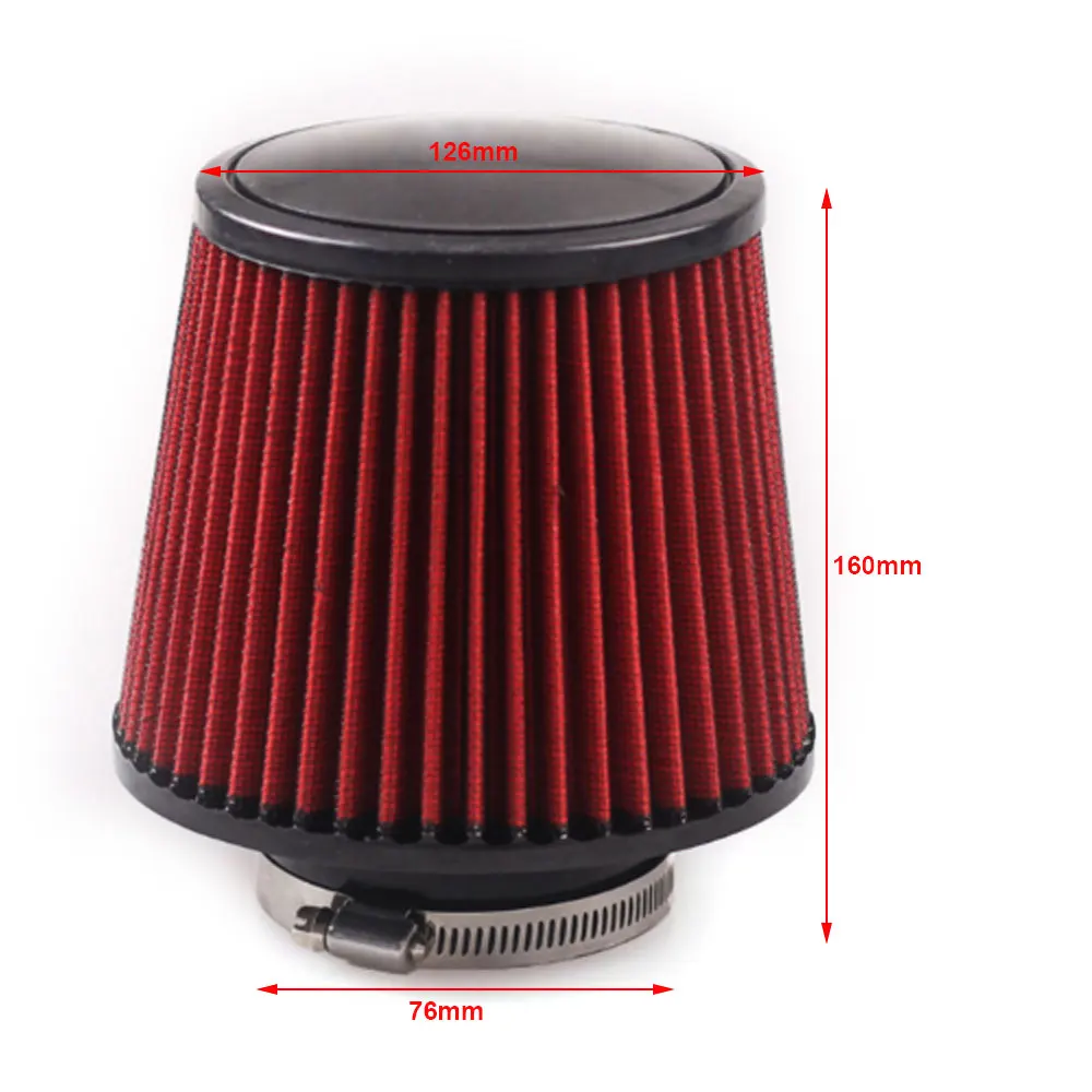 K & n 76MM 3 Inch Air Filter Flow Intake Pipe Power Airfilter Inlet Filter Modified Air Filter Tall Round Tapered Intake Filter