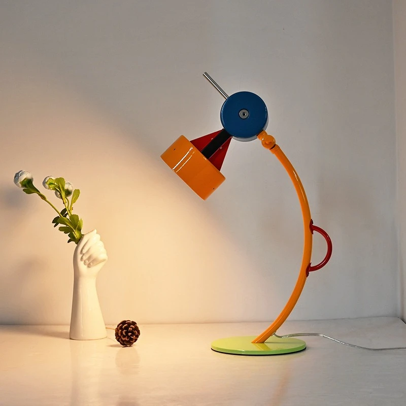 Memphis Cartoon Geometric Metal LED Floor Lamp Creative Colorful Decorative Children's Room Living Room Study Reading Desk Light